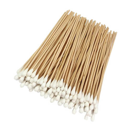 Cotton Swab Stick 6 Inch Wooden with Cotton Stick 100 Pcs.jpg