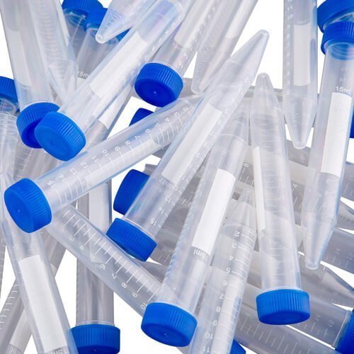 100 Pcs 15ml Centrifuge Tubes with Screw Cap Polypropylene Container