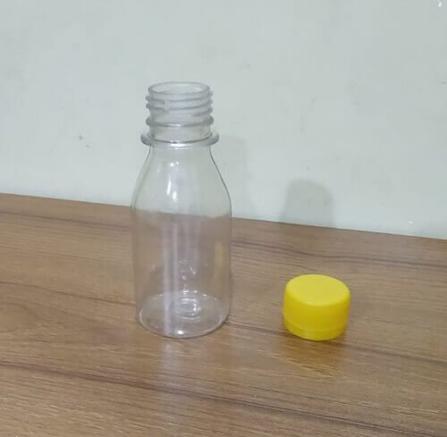 100ml Empty Plastic Bottle with Yellow Cap