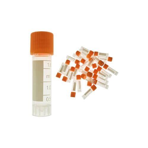 500 Pcs 1.8ml Cryovial Cryogenic Vial Tube Self Standing with Screw Cap