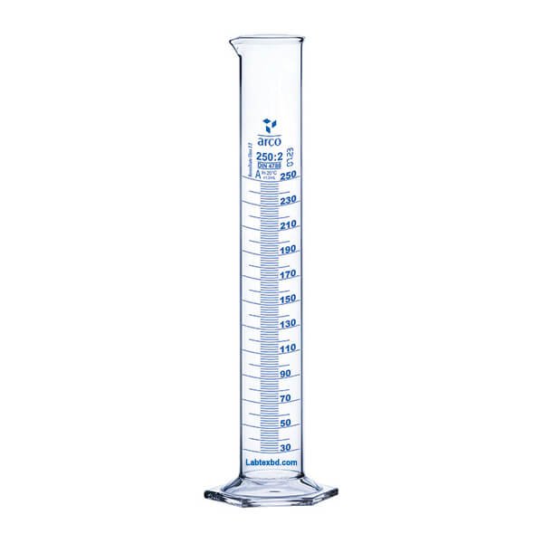 Arco Measuring Cylinder 250mL Class-A Hexagonal Base