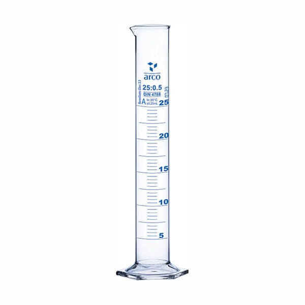 Arco Measuring Cylinder 25mL Class-A Hexagonal Base