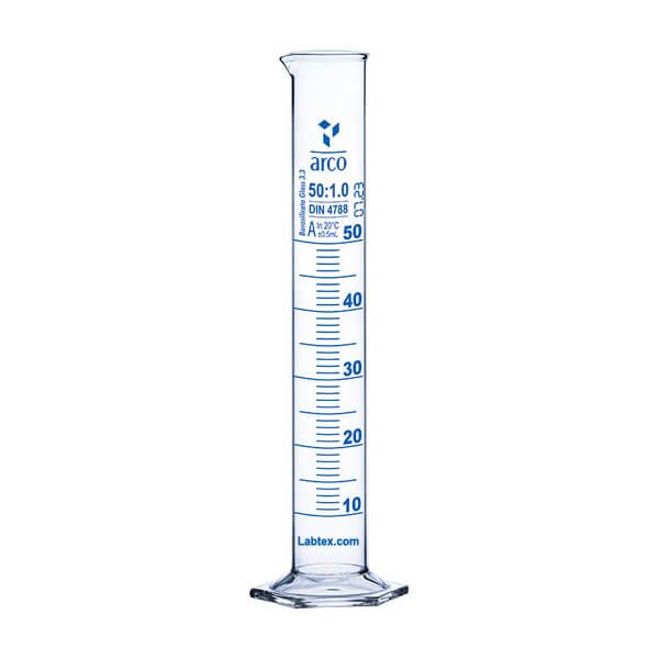 Arco Measuring Cylinder 50mL Class-A Hexagonal Base