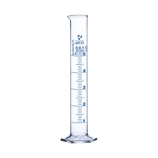 Arco Measuring Cylinder 5mL Class-A Hexagonal Base