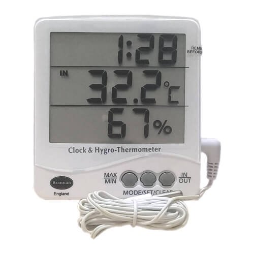 Brannan Digital Hygrometer and Thermometer with Clock