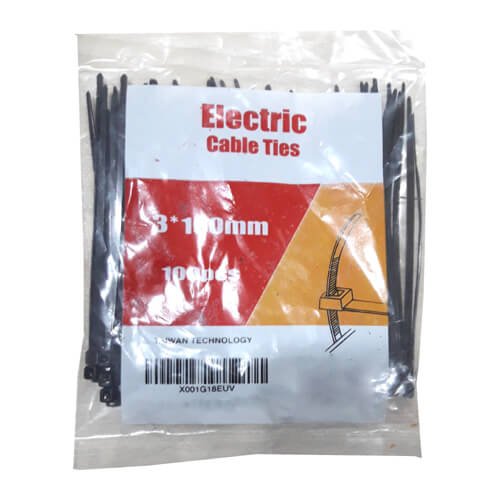 Cable Tie 100 mm 100 Pcs Pack Black Color