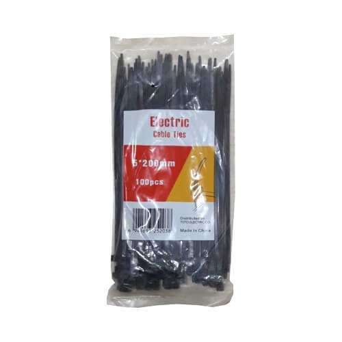 Cable Tie 200mm 100 Pcs Black Color