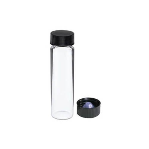Clear Glass Vial 12 ml with Black Phenolic Cap