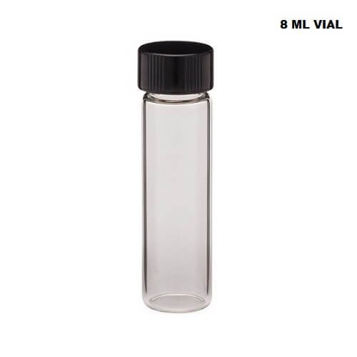 Clear Glass Vial 8 ml with Black Phenolic Cap