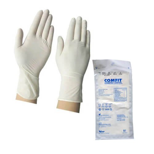 Comfit Surgical Hand Gloves 1 Pair Powdered Latex Gloves Original Malaysian