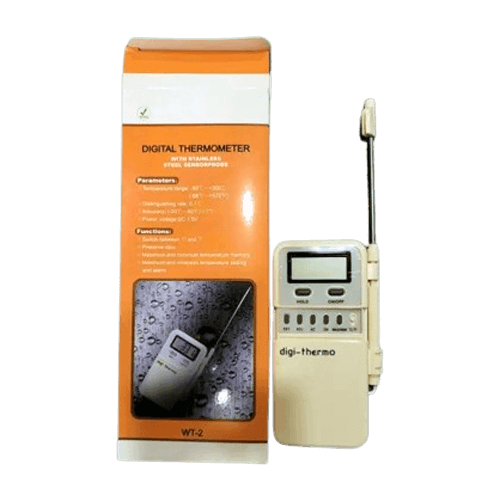 Digital Thermometer with Steel Sensor Probe WT-2