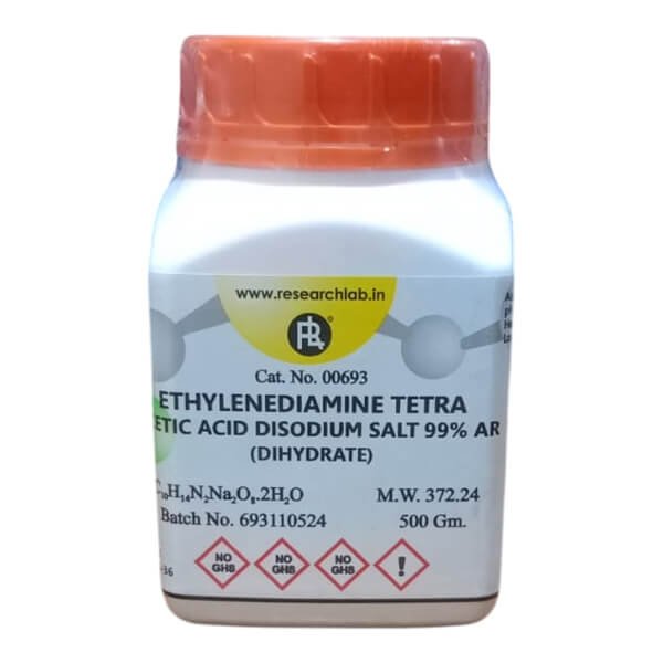 EDTA Disodium Salt 99% AR 500g (Ethylenediamine Tetra acetic Acid) RL