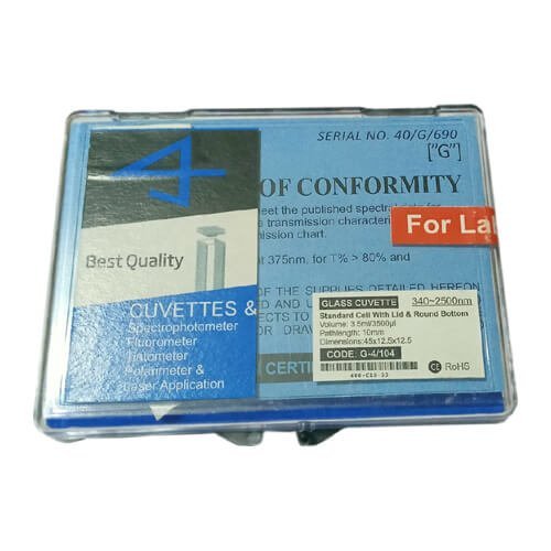 Cuvette 340~2500nm Standard Cell with Lid & Round Bottom