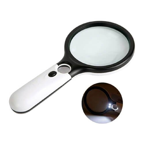 Handheld Magnifying Glass with 3 LED 75mm