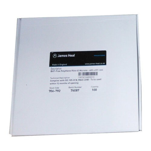 James Heal BHT Free Polythene Film 63 Microns 100 Pcs