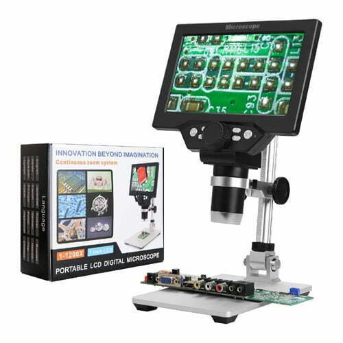 Portable Digital Microscope G1200 with 7 inch LCD Monitor 12MP and 1200X Zoom Microscope