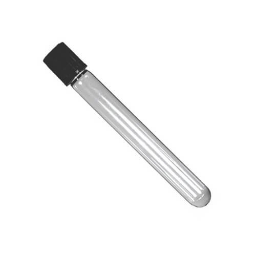 Pyrex Test Tube with Black Cap 4 Inch Clear Tube
