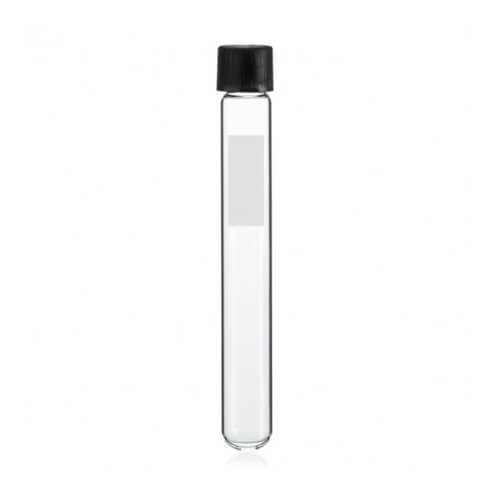 Pyrex Test Tube with Black Cap 5 Inch Clear Glass Tube