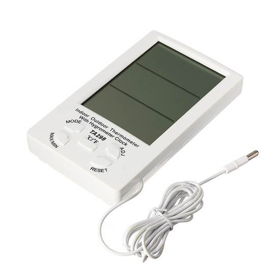 TA298 Digital LCD Indoor-Outdoor Thermometer Hygrometer Clock and Humidity Meter