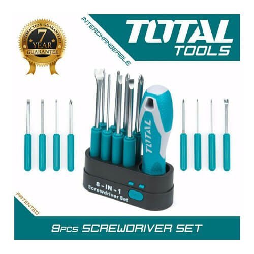 Total Brand 9 Pcs Screwdriver Set (Interchangeable)